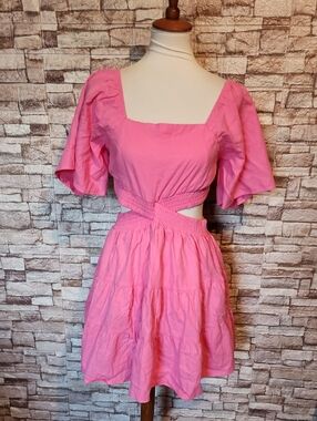 Shy Velvet Collection  Pink Cutout Sundress